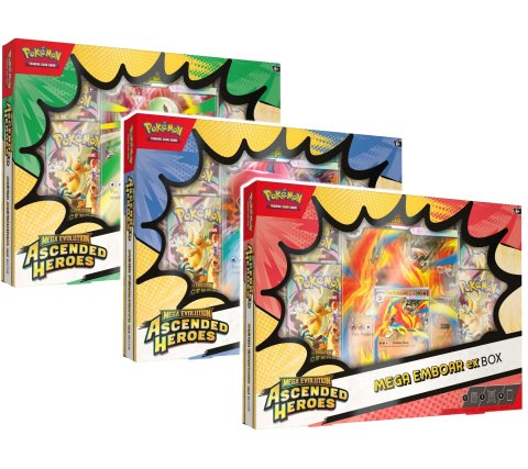 3x Pokemon TCG: Ascended Heroes Mega EX Box  – Español (Uno de cada diseño) [OFERTA DE REMATE]