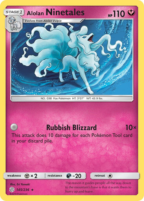 Alolan Ninetales - 145/236 - Rare Holo