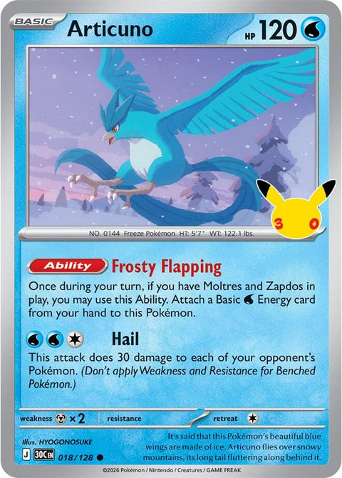 Articuno - 018/128 30th Celebration