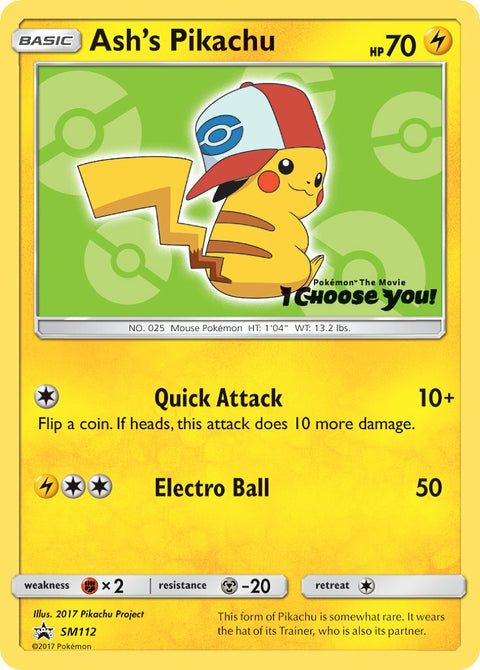 Ash's Pikachu - SM112 - Promo (Inglés NM)