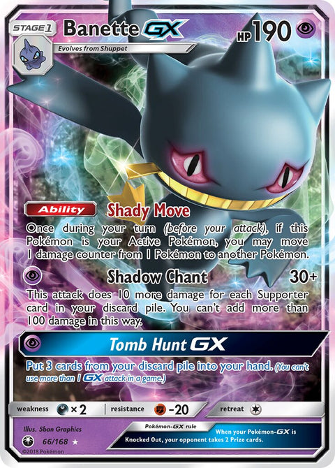 Banette-GX - 66/168 - Rare Holo GX (Inglés Foil NM)
