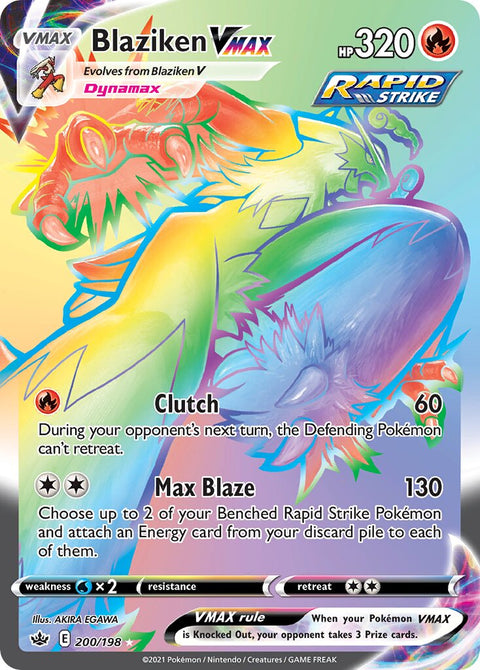 Blaziken VMAX - 200/198 - Rare Rainbow (Inglés Foil NM)
