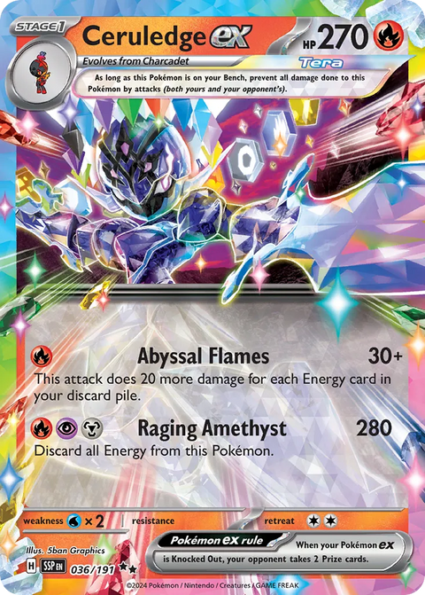 Ceruledge ex - 036/191 - Double Rare (Español Foil NM)