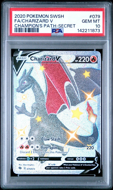 Charizard V #79 Pokemon Champion's Path (Psa 10)