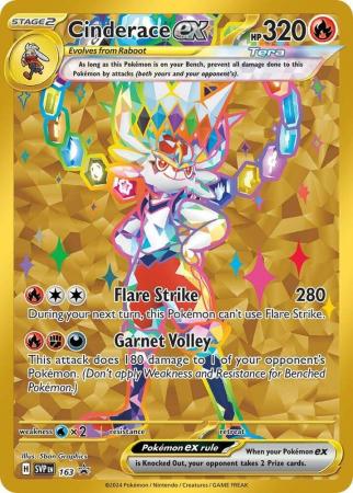 Cinderace ex – SVP163 – Gold Rare Promo