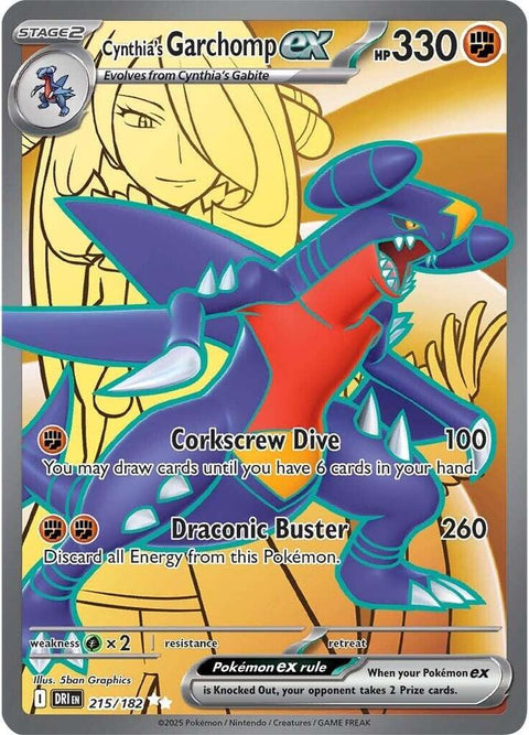 Cynthia's Garchomp ex - 215/182 - Ultra Rare (Inglés Foil NM)