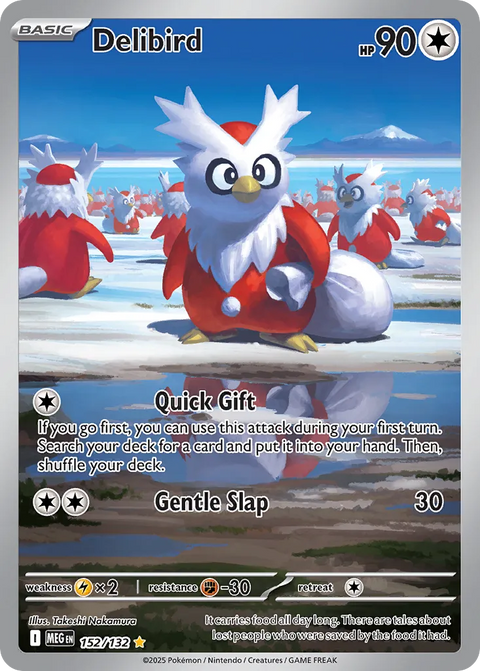 Delibird - 152/132 - Illustration Rare (Inglés Foil NM)