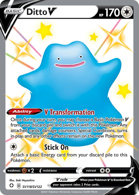 Ditto V - SV118/SV122 - Shiny Rare V (Español Foil NM)