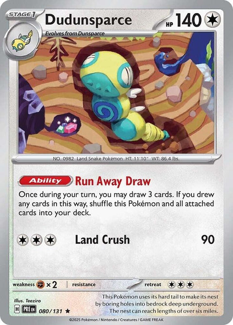 Dudunsparce - 080/131 - Rare (Inglés Foil NM)