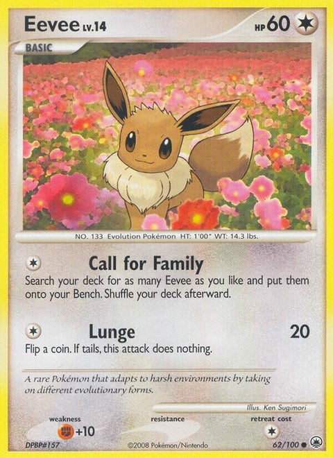 Eevee - 62/100 - Common (Español Reverse Holo HP)