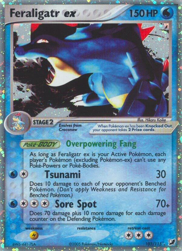 Feraligatr EX- 103/115 – Ultra Rare – Inglés (Heavily Played)