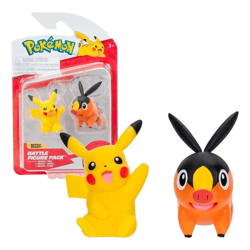 Figuras Pokemon Batalla 2 piezas 5 cm – Pikachu + Tepig