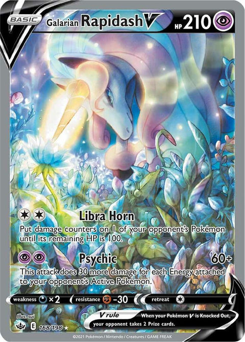 Galarian Rapidash V - 168/198 - Rare Ultra (Inglés Foil NM)