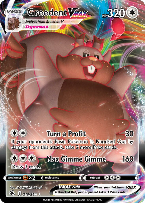 Greedent VMAX - 218/264 - Holo Rare VMAX