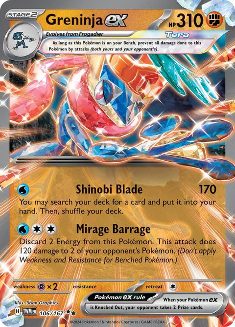 Greninja ex - 106/167 - Double Rare