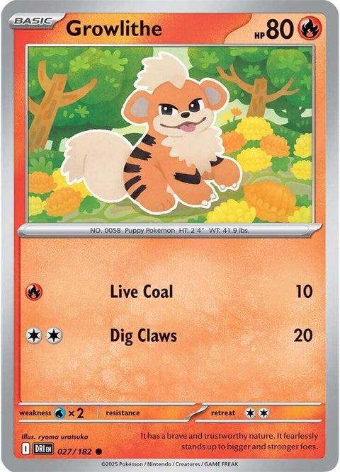 Growlithe - 027/182 - Common (Español Reverse Holo NM)