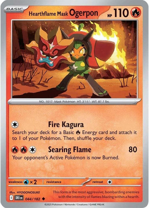 Hearthflame Mask Ogerpon - 044/182 - Uncommon (Español NM)