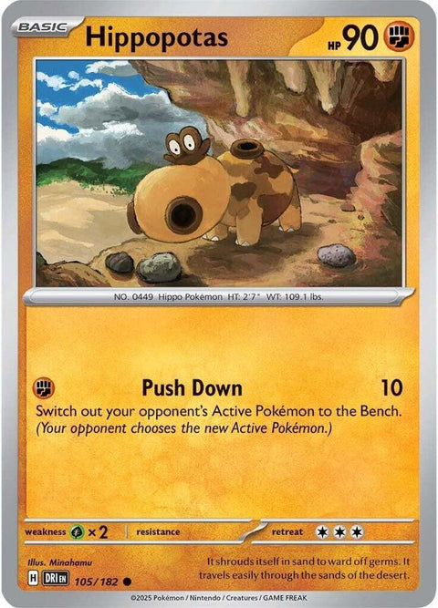 Hippopotas - 105/182 - Common (Español Reverse Holo NM)