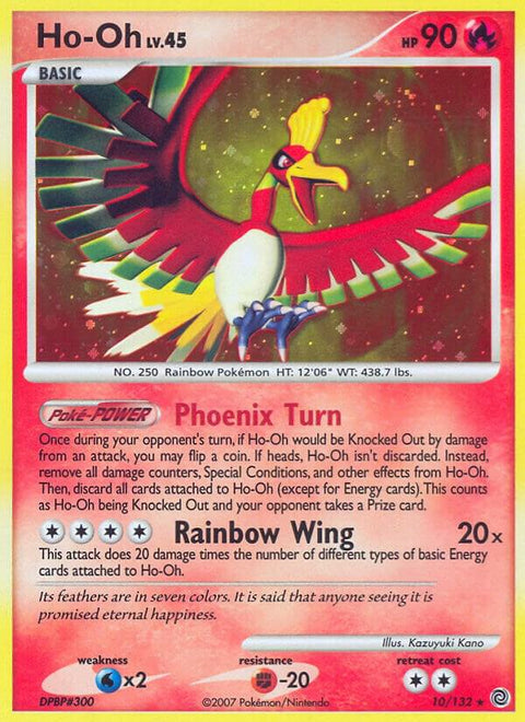 Ho-Oh - 10/132 - Rare Holo (Inglés Reverse Holo MP)