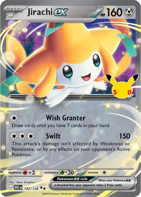 Jirachi ex - 102/128 - Double Rare
