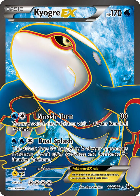 Kyogre-EX - 104/108 - Rare Ultra (Inglés Foil LP)