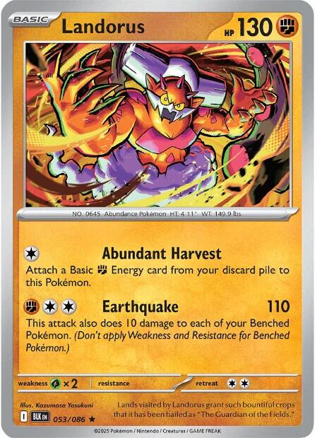 Landorus (Poke Ball Pattern) – 053/086 – Rare Reverse Holo Black Bolt – Español