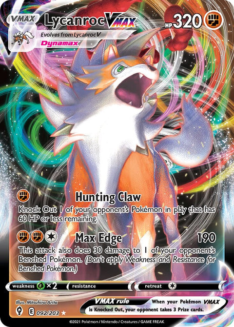 Lycanroc VMAX - 092/203 - Holo Rare VMAX (Inglés Foil NM)