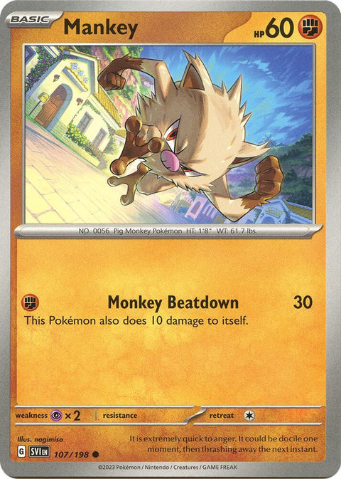 Mankey - 107/198 - Common (Inglés NM)