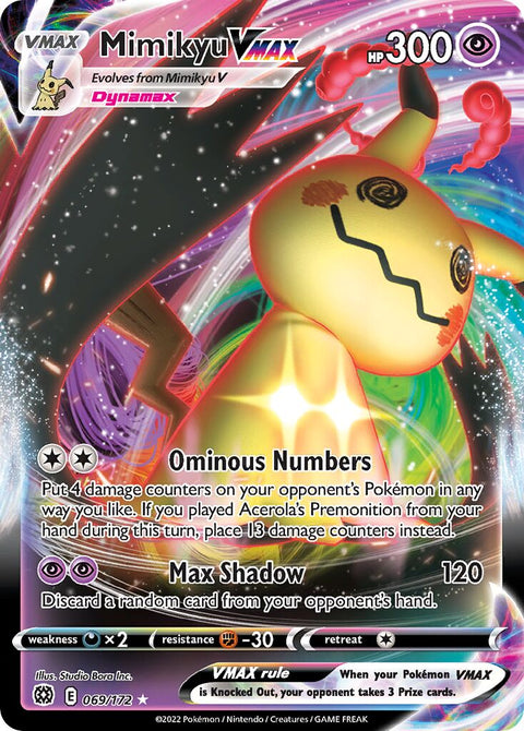 Mimikyu VMAX - 069/172 - Holo Rare VMAX (Inglés Foil NM)