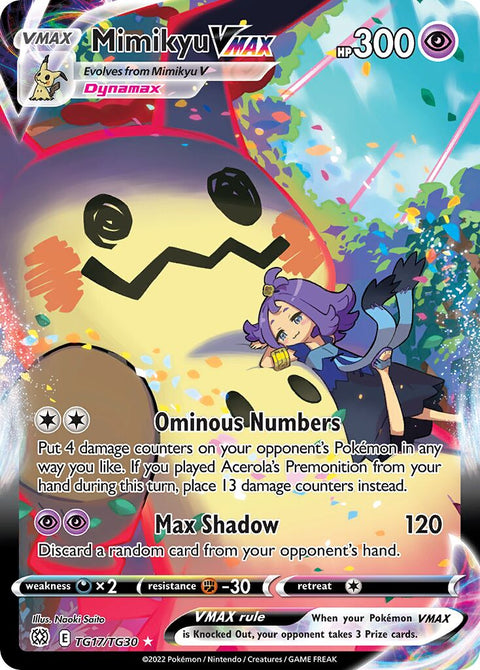 Mimikyu VMAX - TG17/TG30 - Holo Rare VMAX - NM - Holofoil - Brilliant Stars Trainer Gallery