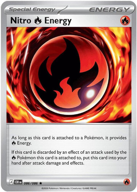 Nitro Fire Energy - 086/086 - Rare (Inglés Reverse Holo NM)