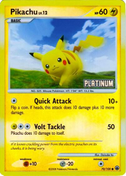 Pikachu - 70/100 [Platinum] - 070/100 - Promo (Español Reverse Holo LP)