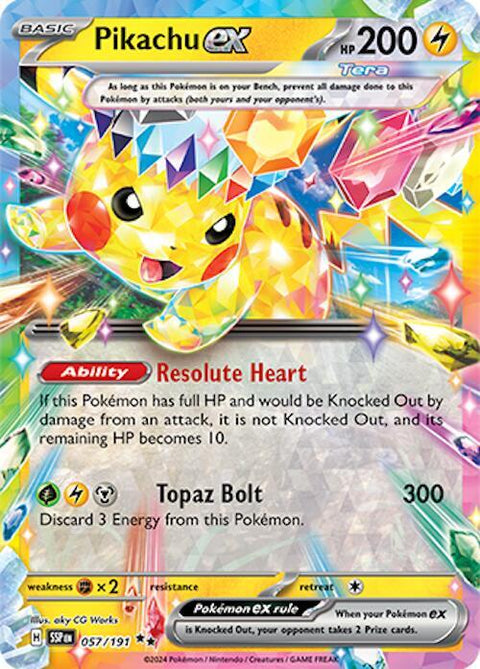 Pikachu ex - 057/191 - Double Rare (Inglés Foil NM)