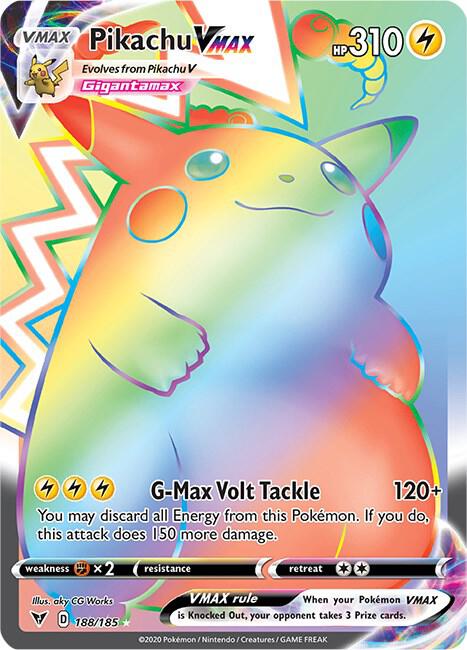 Pikachu VMAX - 188/185 - Rare Rainbow (Inglés Foil NM)