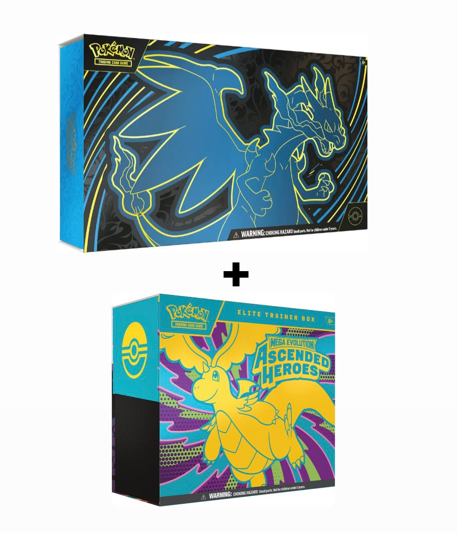 Pokémon TCG: Pack Mega Charizard X EX UPC + Ascended Heroes Elite Trainer Box – Inglés (1 de cada 1) [OFERTA DE REMATE]