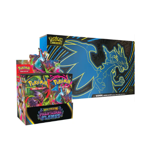 Pokémon TCG: Pack Mega Charizard X Ultra Premium Collection (UPC) + Booster Box Phantasmal Flames – Español [OFERTA DE REMATE]