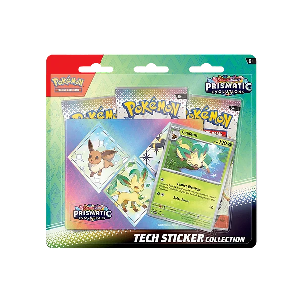 Pokémon TCG: Prismatic Evolutions Tech Sticker Box LEAFEON – Español