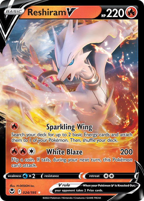 Reshiram V - 024/195 - Holo Rare V