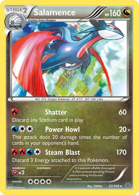 Salamence - 57/108 - Rare Holo (Inglés Foil NM)