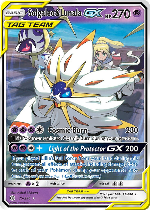 Solgaleo & Lunala-GX - 75/236 - Rare Holo GX (Inglés Foil NM)