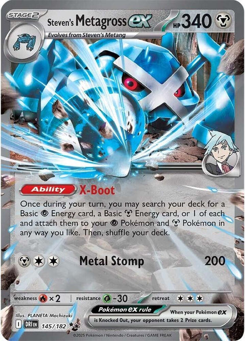 Steven's Metagross ex - 145/182 - Double Rare (Inglés Foil NM)