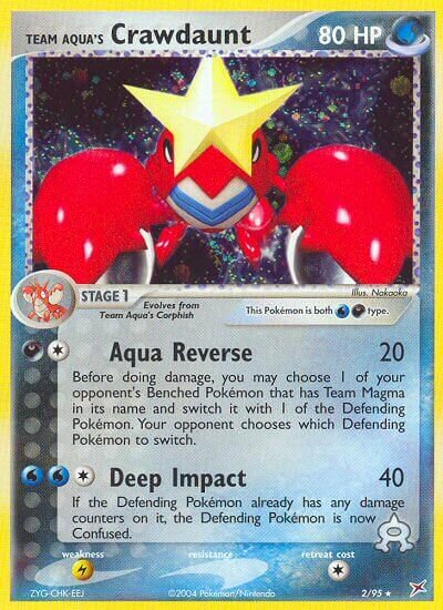 Team Aqua's Crawdaunt - 2/95 - Rare Holo (Inglés Foil LP)