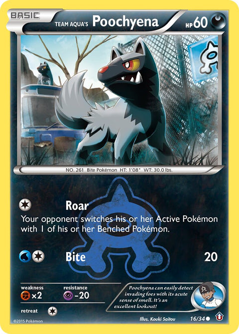 Team Aqua's Poochyena - 16/34 - Common (Inglés NM)
