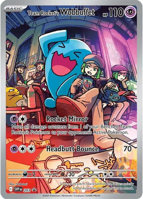 Team Rocket's Wobbuffet #203 Pokémon Promo (Sellado)