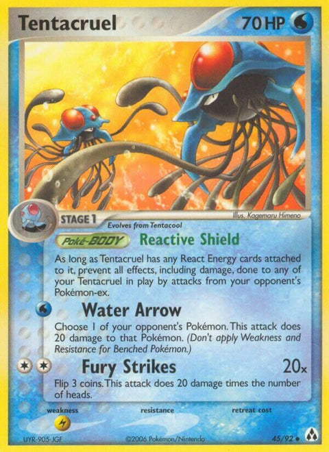 Tentacruel - 45/92 - Uncommon (Inglés Reverse Holo NM)