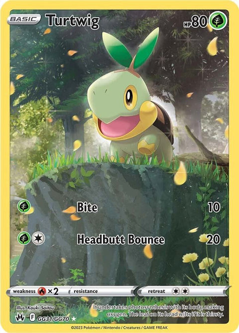 2023 Pokemon Crown Zenith Turtwig Ultra Rare Holo GG31/GG70