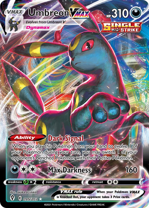 Umbreon VMAX - 095/203 - Holo Rare VMAX (Inglés Foil DMG)