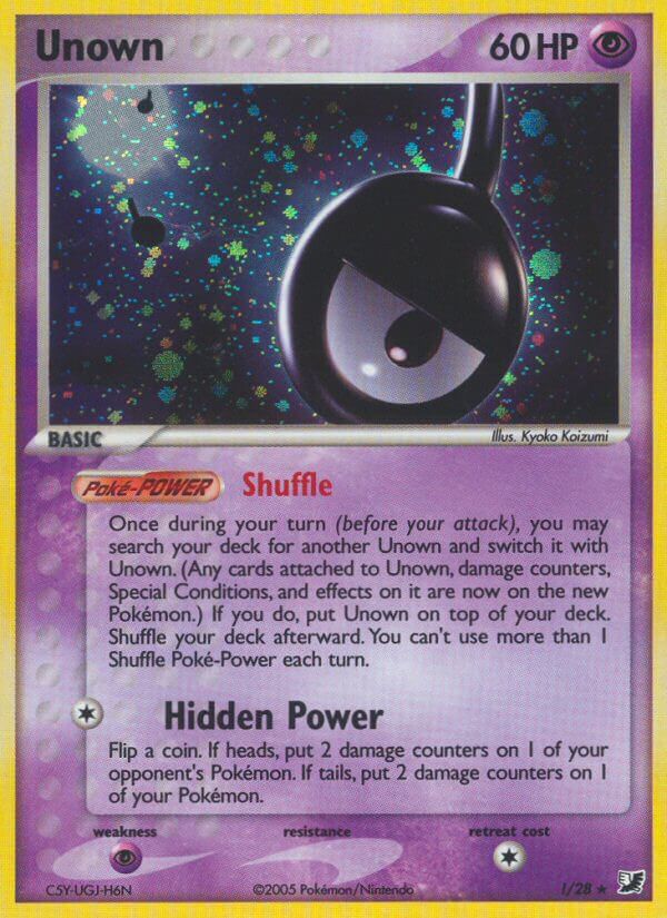 Unown ! – !/28 – Holo Rare – Español (Moderately Played)