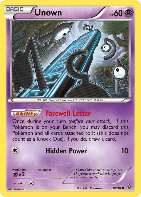 Unown - 30/98 - Common (Inglés NM)