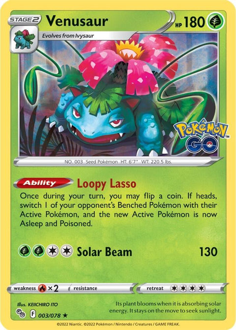 Venusaur - 003/078 - Rare Holo (Español Foil LP)